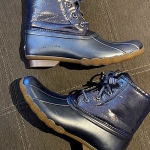 Metallic Blue Sperry Duck boots